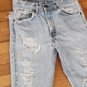 Vintage Levi's 505 Straight Leg Distressed Thrashed Jeans 31x32